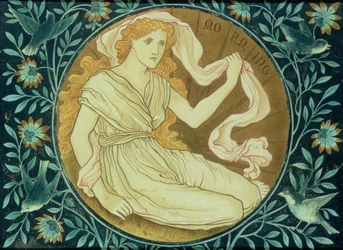 Matin, panneau décoré d